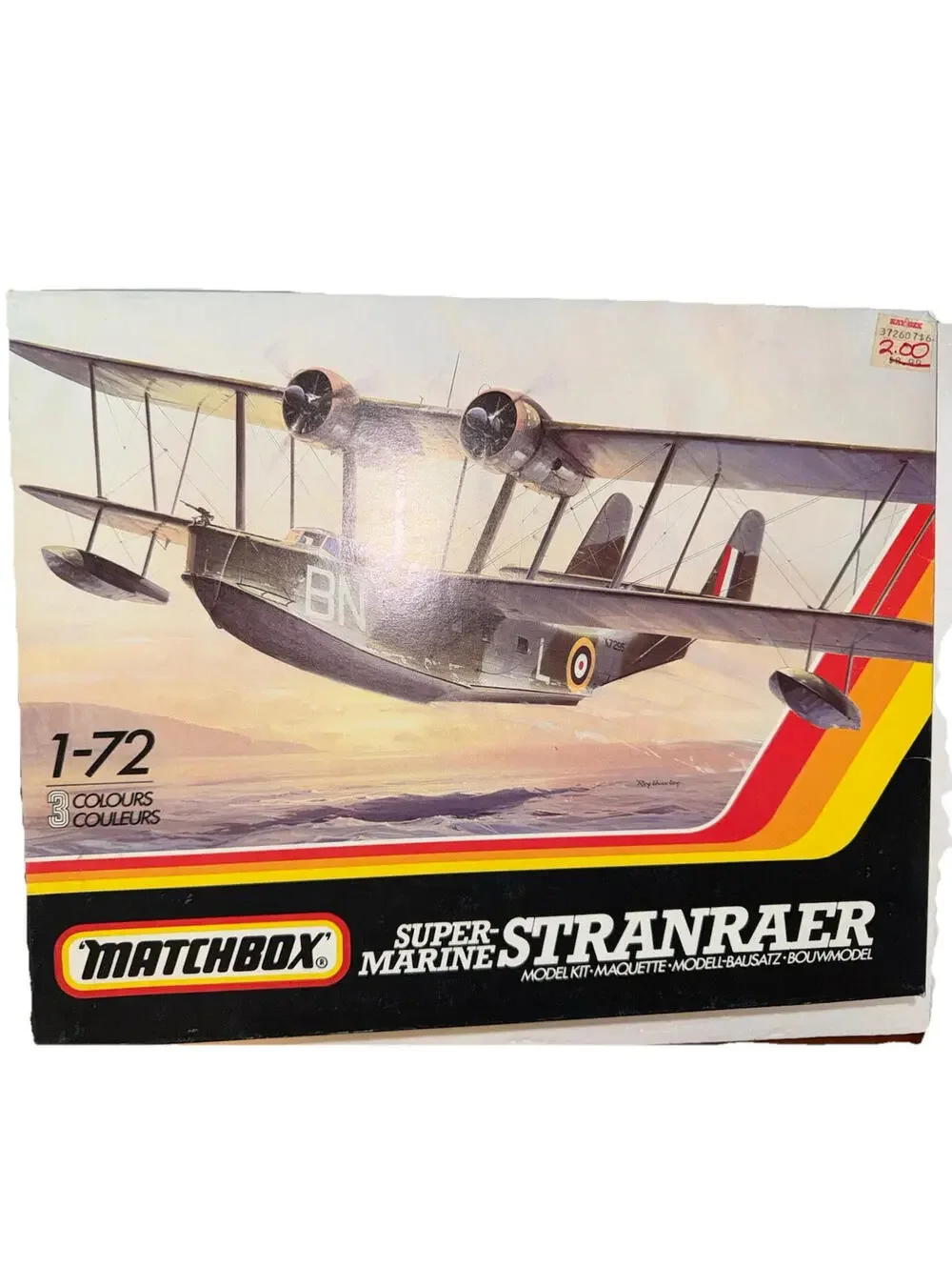 Matchbox Super-Marine Stranraer British Biplane Seaplane - Opened Box 1/72